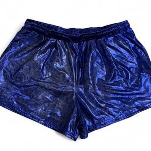 Shimmering Blue Athletic Shorts for Women